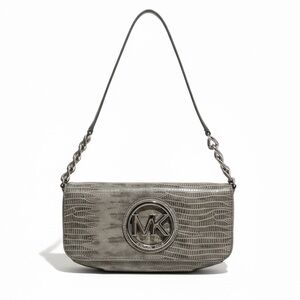 Michael Kors Textured Gray Python Shoulder Bag